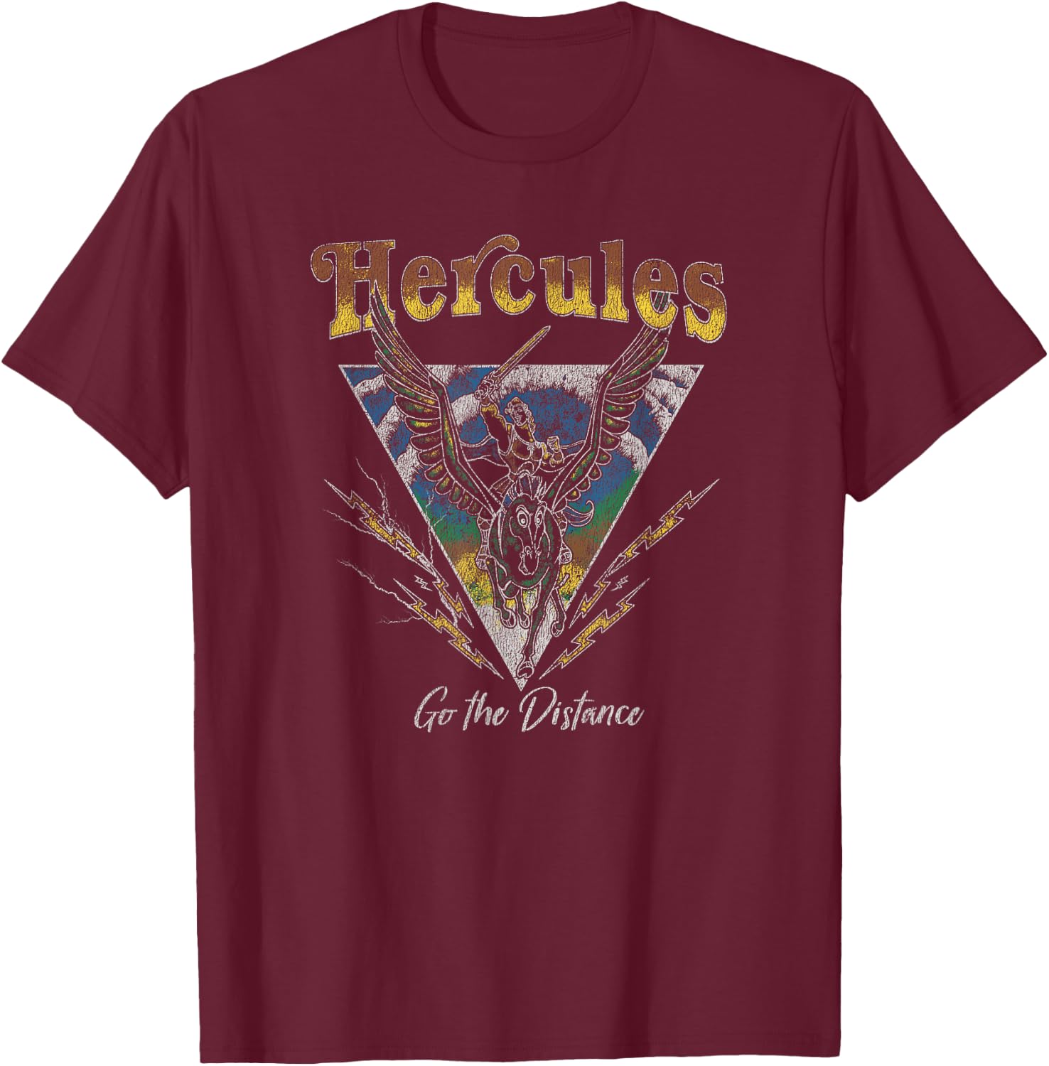 Disney Hercules Vintage Concert Go The Distance T-Shirt - T-Shirt | Maroon