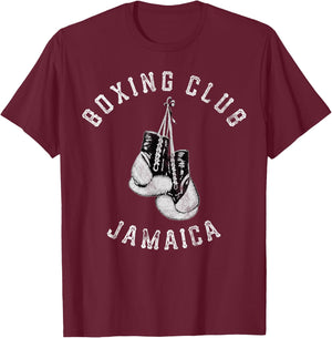 Boxing Club Jamaica Gloves Fighter T-Shirt - T-Shirt | Maroon