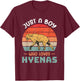 Just a Boy who loves Hyenas Safari animal Hyena T-Shirt - T-Shirt | Maroon