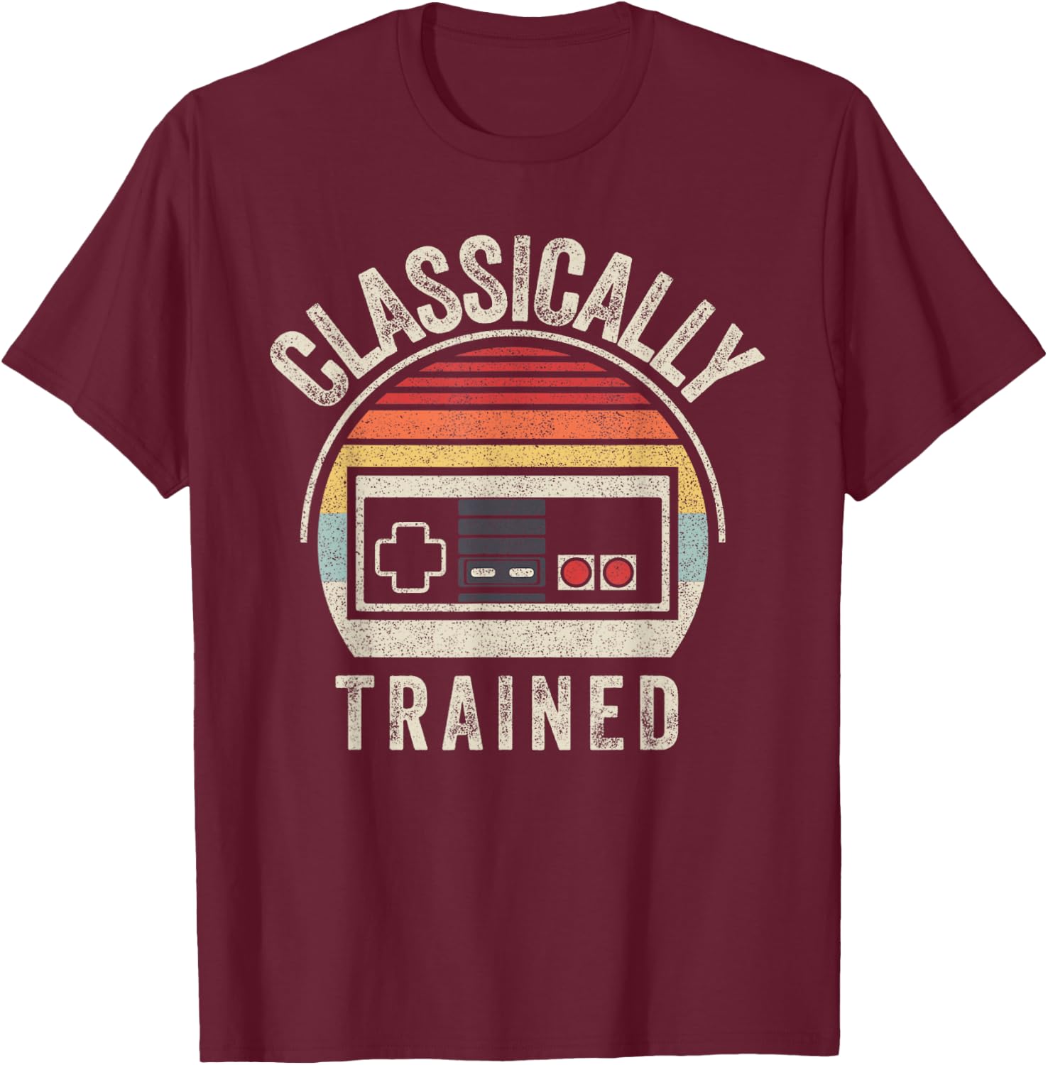 Retro Vintage Classically Trained Video Game Adult T-Shirt - T-Shirt | Maroon