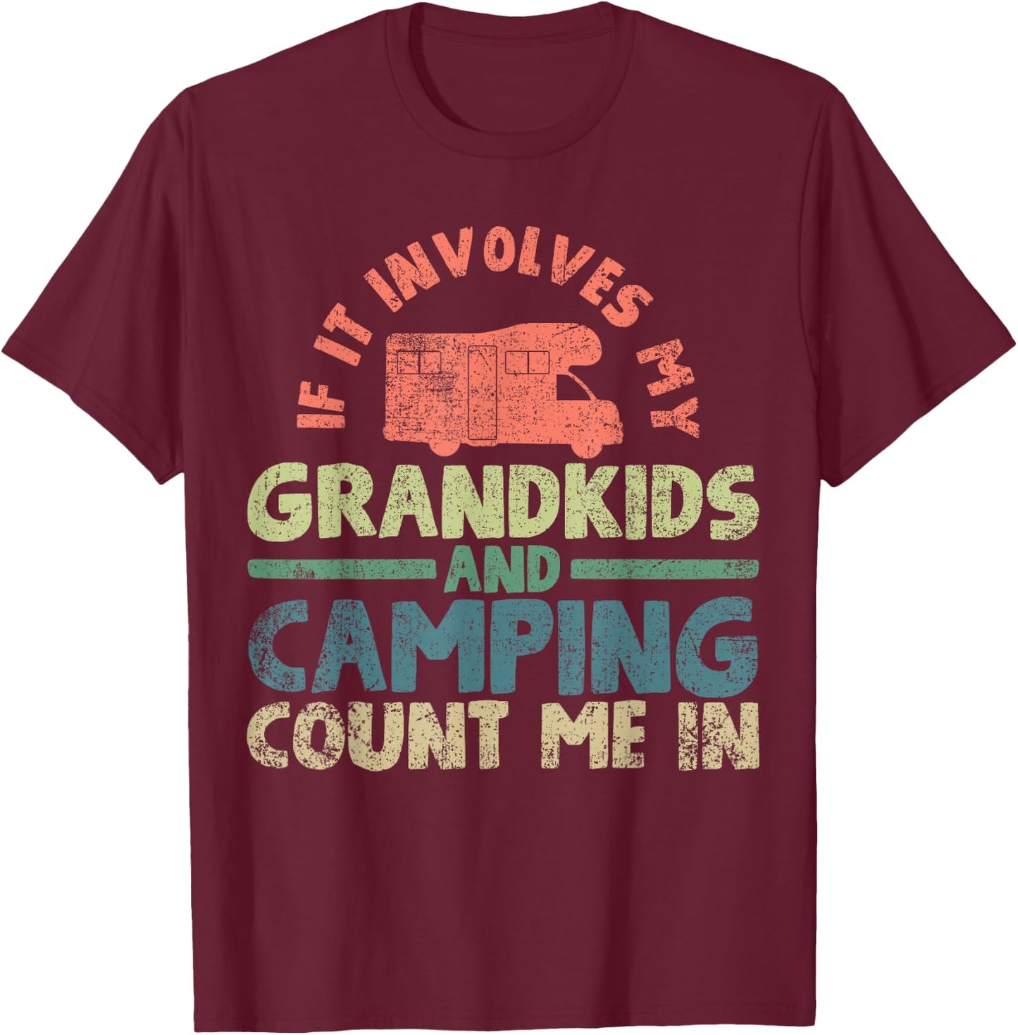 RV Camping Grandma Grandpa Camper T-Shirt - T-Shirt | Maroon