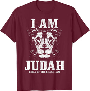 I Am Judah Child Of The Great Lion Israelite Israel Hebrew T-Shirt - T-Shirt | Maroon
