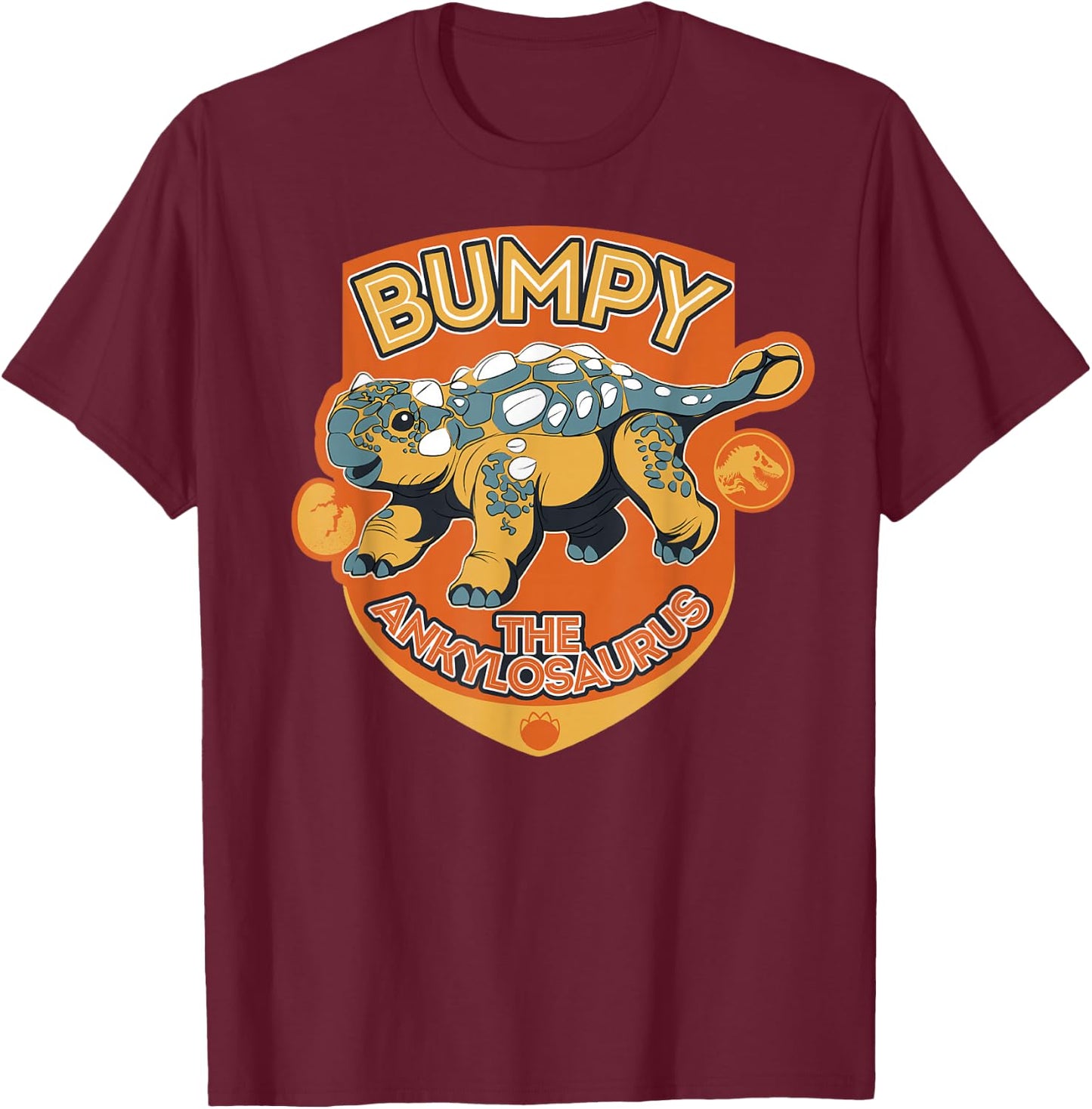 Jurassic World: Camp Cretaceous Bumpy The Ankylosaurus Small T-Shirt - T-Shirt | Maroon