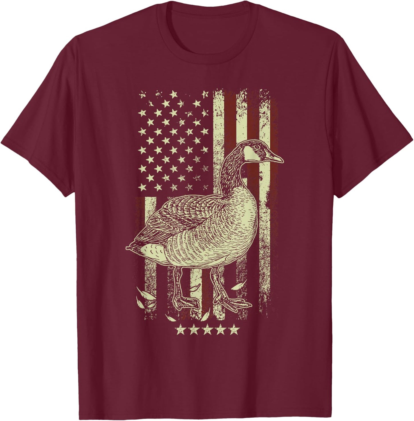 USA American Flag Hunters - Hunting Goose Bird Women Men T-Shirt - T-Shirt | Maroon