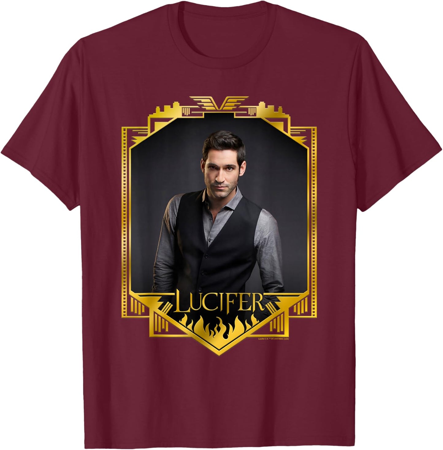 Lucifer Morningstar, The Devil Himself T-Shirt - T-Shirt | Maroon