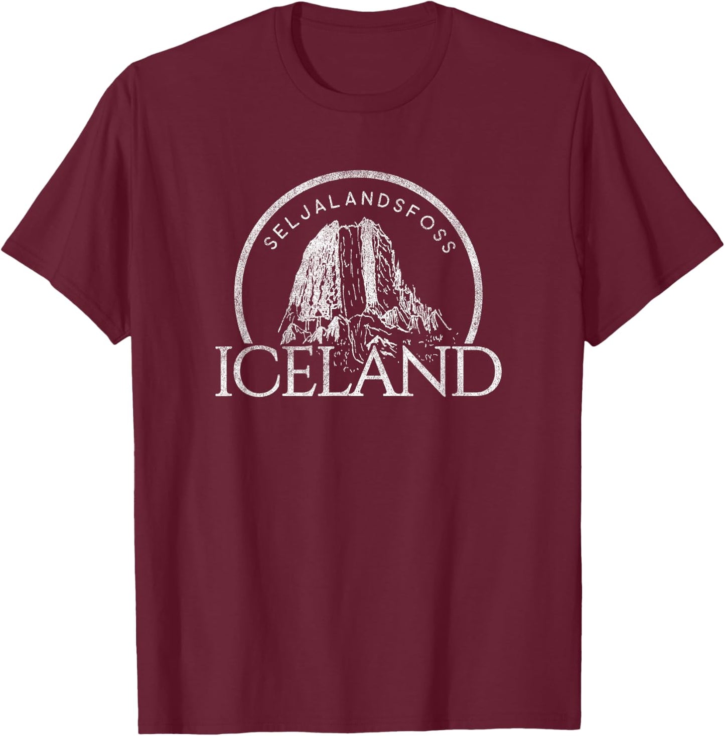 Waterfall in Iceland Shirt T-Shirt - T-Shirt | Maroon