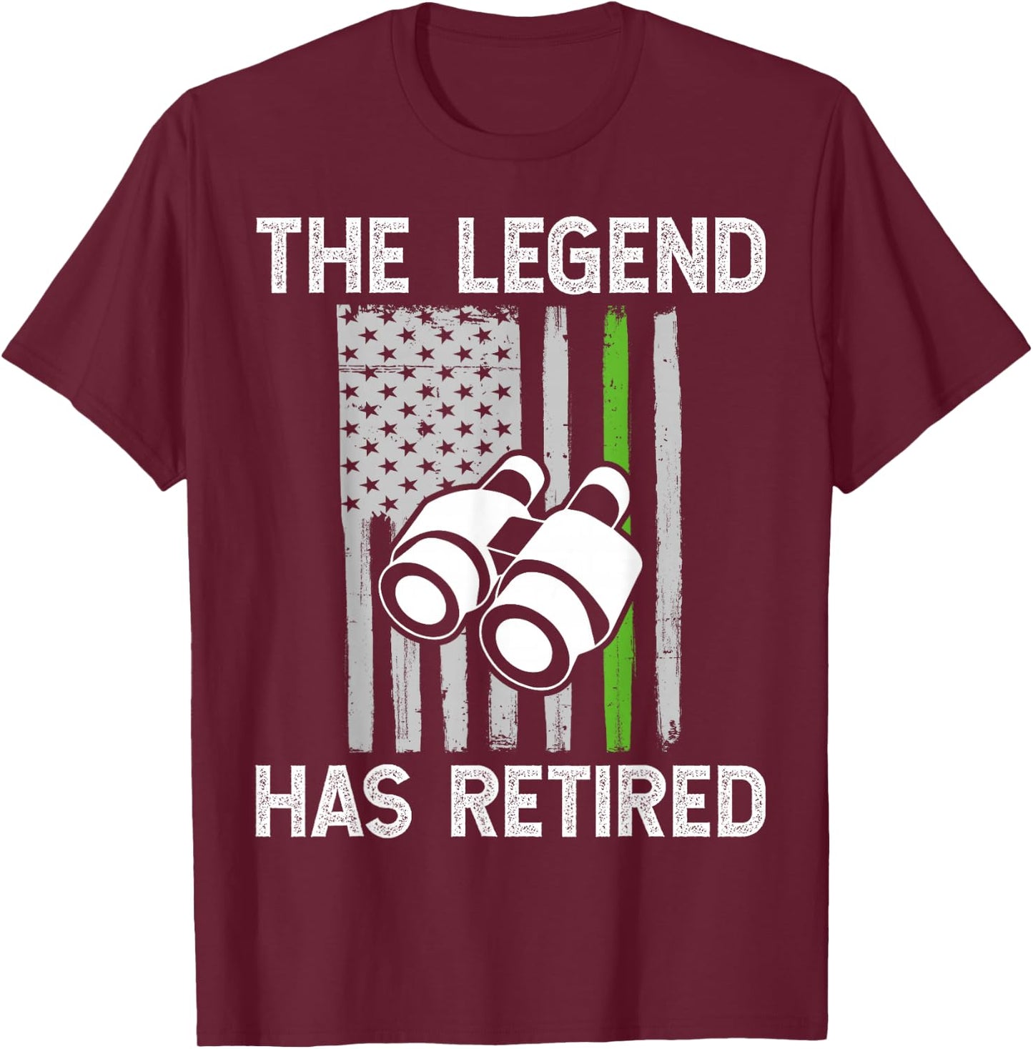 Retired Border Patrol Agent USA Flag T-Shirt - T-Shirt | Maroon
