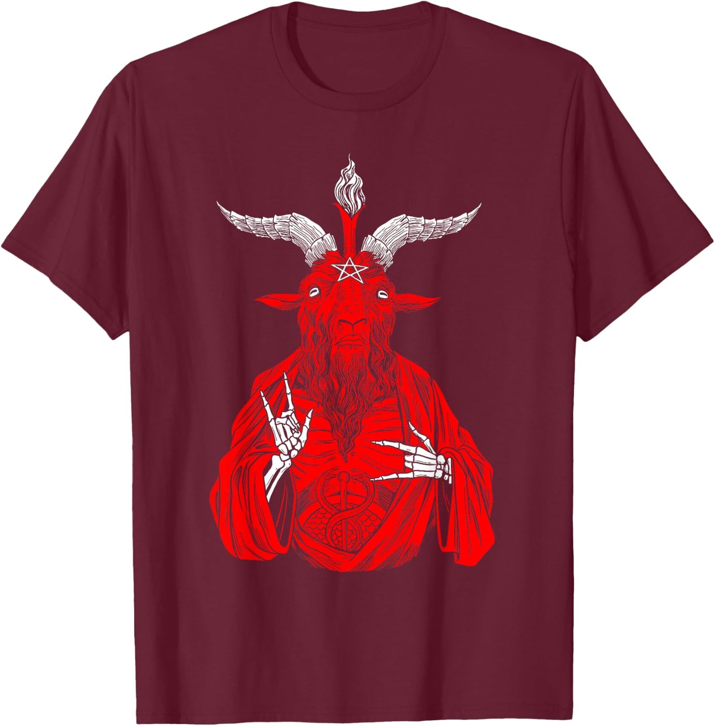 Blackcraft AntiChrist Goat Satan Baphomet shirt for Atheist T-Shirt - T-Shirt | Maroon
