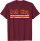 Durham Bull City Retro Three Stripe Vintage Weathered T-Shirt - T-Shirt | Maroon
