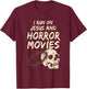Run On Jesus And Horror Movie Skull Funny Halloween Costume T-Shirt - T-Shirt | Maroon