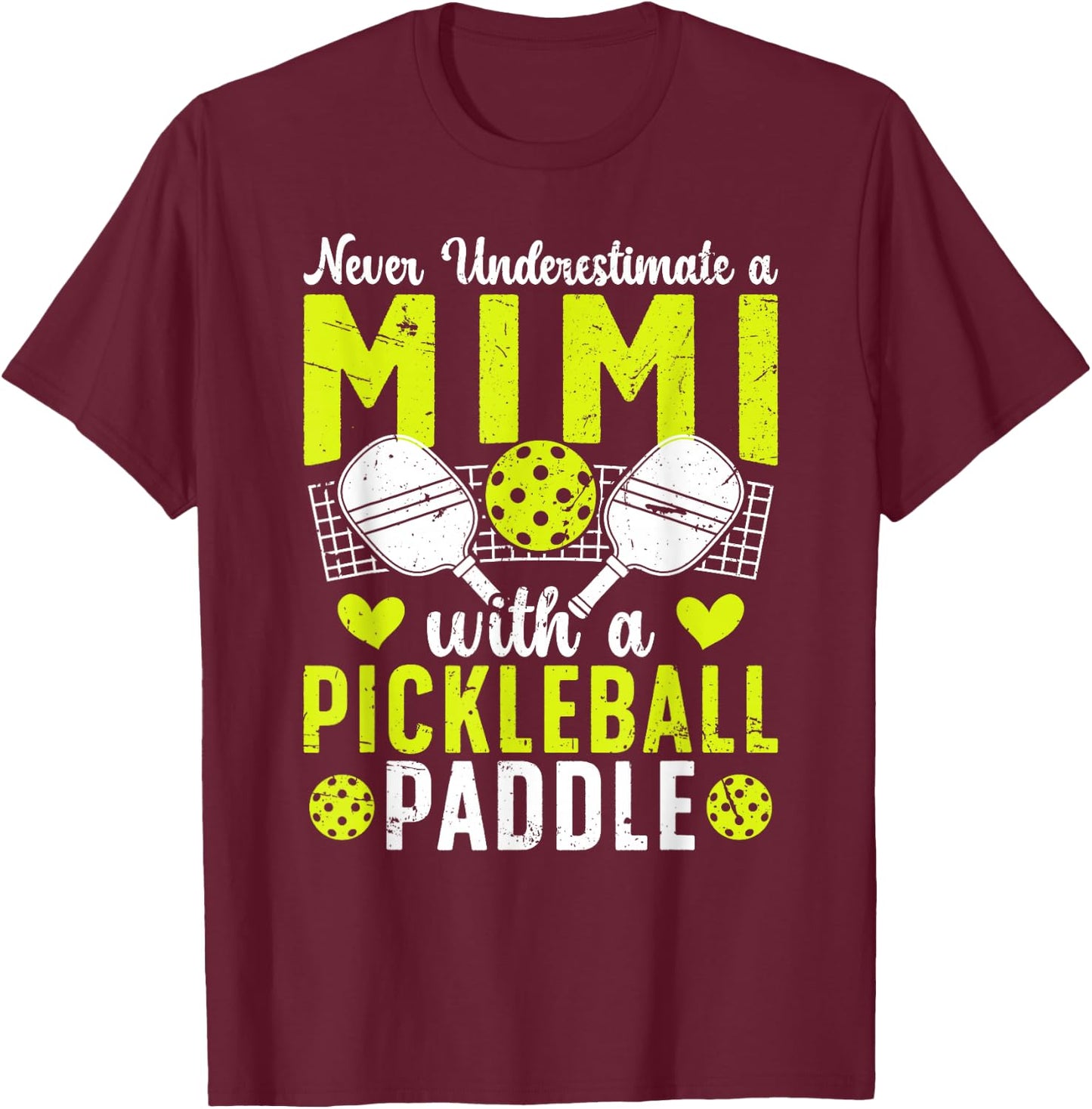 Proud Pickleball Mimi Grandma Mimi Pickleball Player Mimi T-Shirt - T-Shirt | Maroon