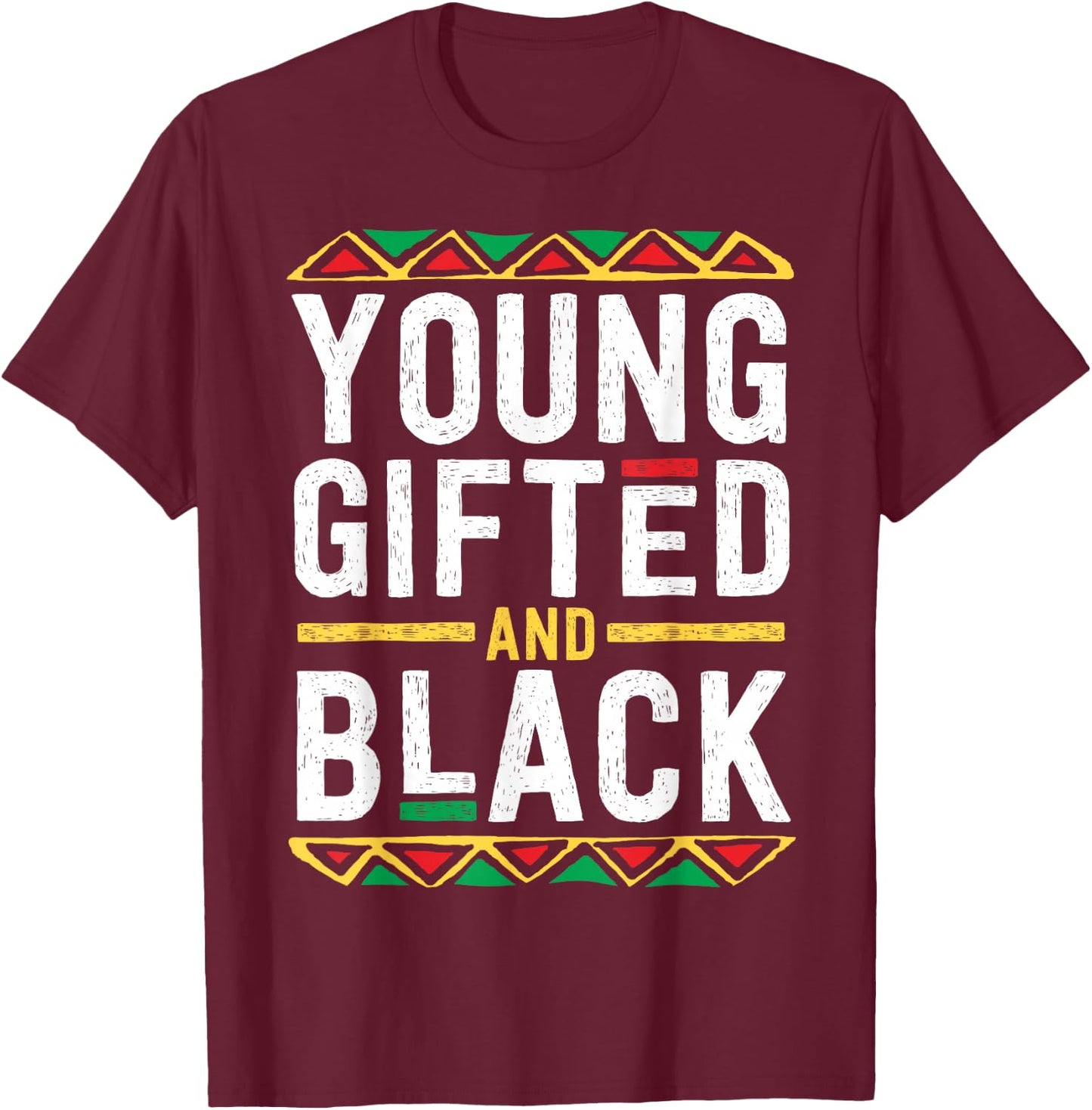 Young Gifted And Black T Shirt Boys African Tribal T-Shirt - T-Shirt | Maroon