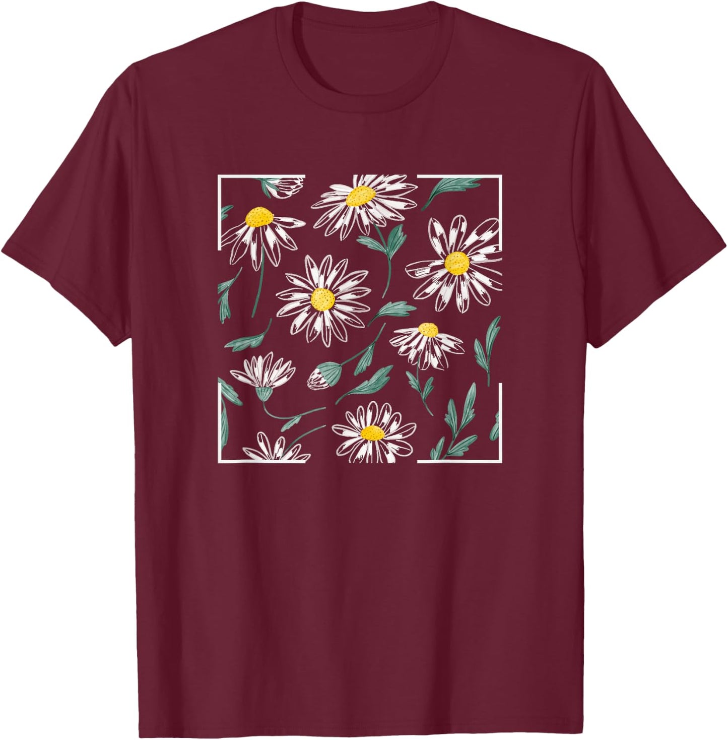 Marguerites Daisy Summer Daisies Flower Garden Gardeners Men Women Girls Kids T-Shirt - T-Shirt | Maroon