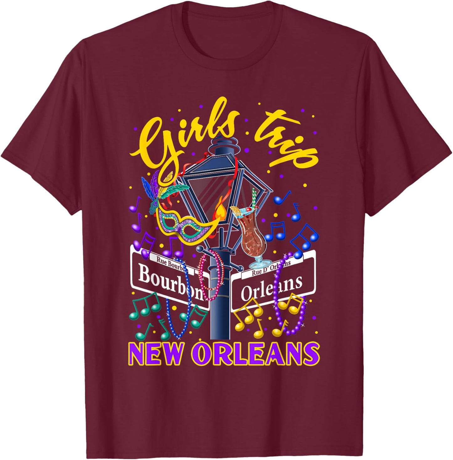 New Orleans Girls Trip Girlfriends Vacation T-Shirt - T-Shirt | Maroon