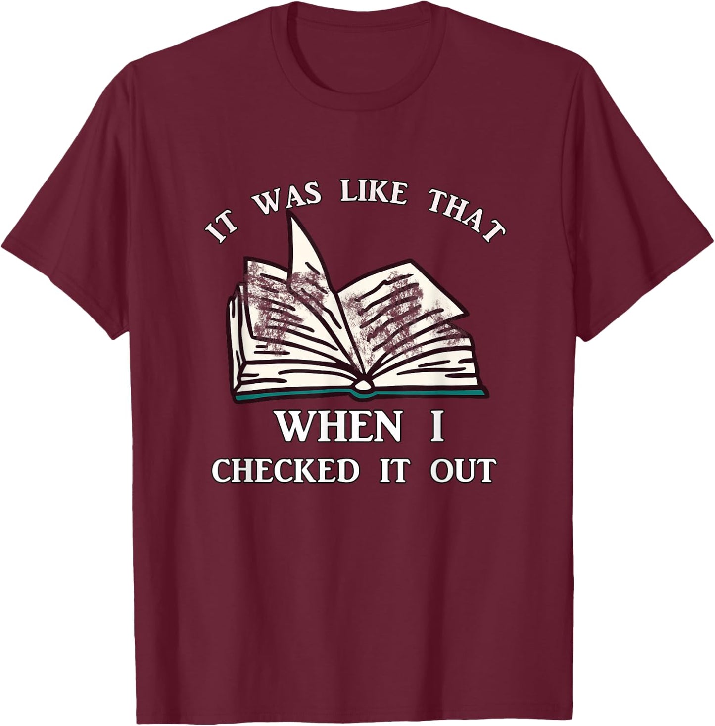 School Library Funny For Librarian T-Shirt - T-Shirt | Maroon