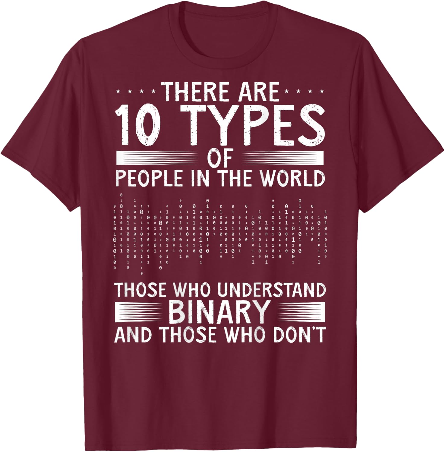 There Are 10 Types Of People In The World Those Who | Coding T-Shirt - T-Shirt | Maroon