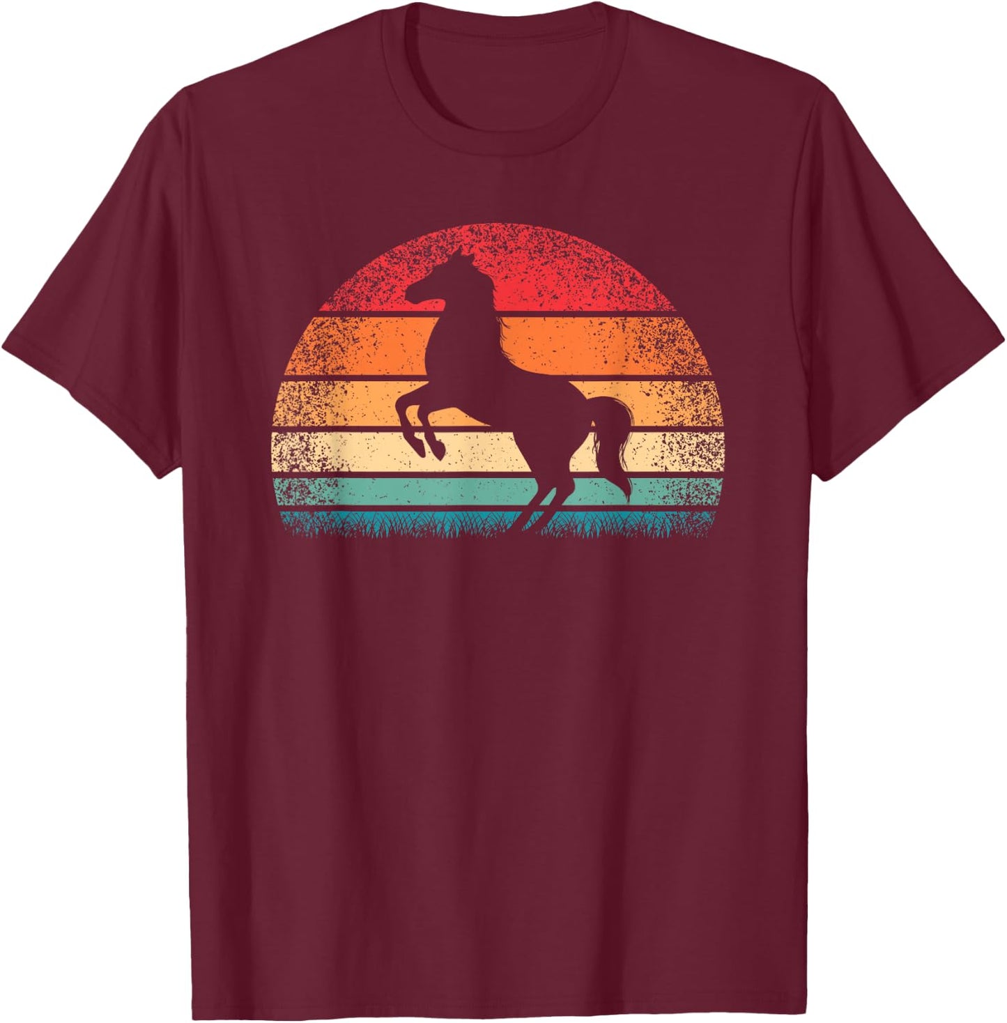Retro Horse Vintage Horseback Riding Western Men Women Kids T-Shirt - T-Shirt | Maroon