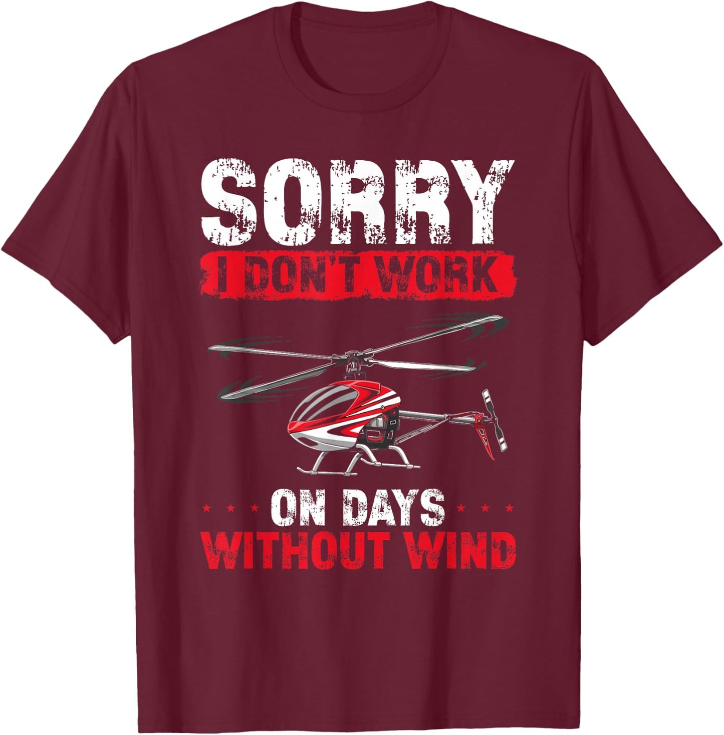 RC Helicopter Remote Control Design Graphic Hobby Pilot T-Shirt - T-Shirt | Maroon