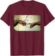 MichelAngelo - creation of Adam - vintage art T-Shirt - T-Shirt | Maroon