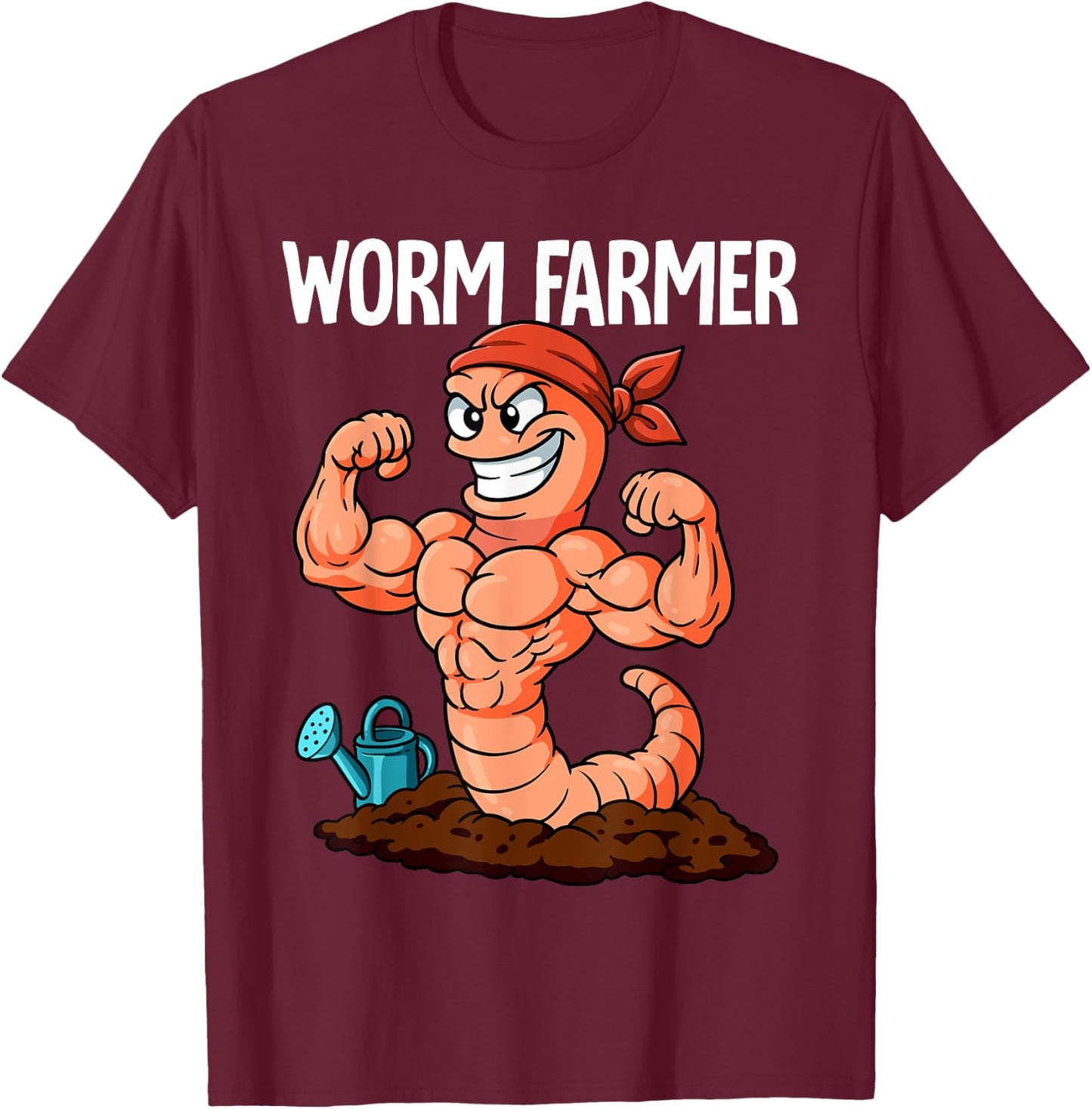 Worm Farmer Vermiculture Gardening Farming Composting T-Shirt - T-Shirt | Maroon