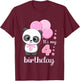 Birthday Girl 4 Panda Pink Balloons T-Shirt - T-Shirt | Maroon