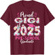 Proud Gigi Of 2025 Pre-school Graduate Graduation Pre-K T-Shirt - T-Shirt | Maroon
