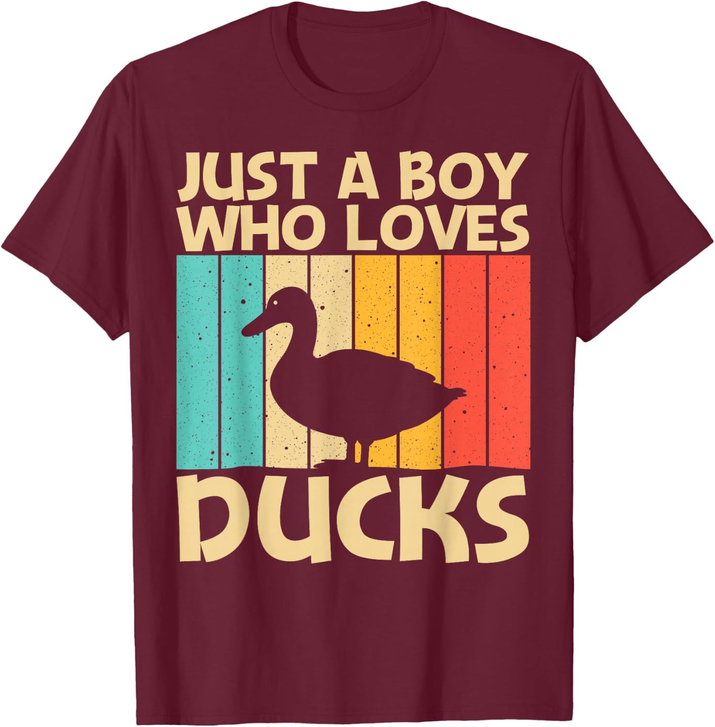 Funny Duck Design For Boys Kids Duck Farmer Hunting Lovers T-Shirt - T-Shirt | Maroon
