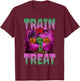 Train Or Treat Halloween Gym Weightlifting Zombie Fitness T-Shirt - T-Shirt | Maroon