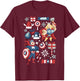 Marvel Thor Captain America Holiday Mashup Christmas T-Shirt - T-Shirt | Maroon