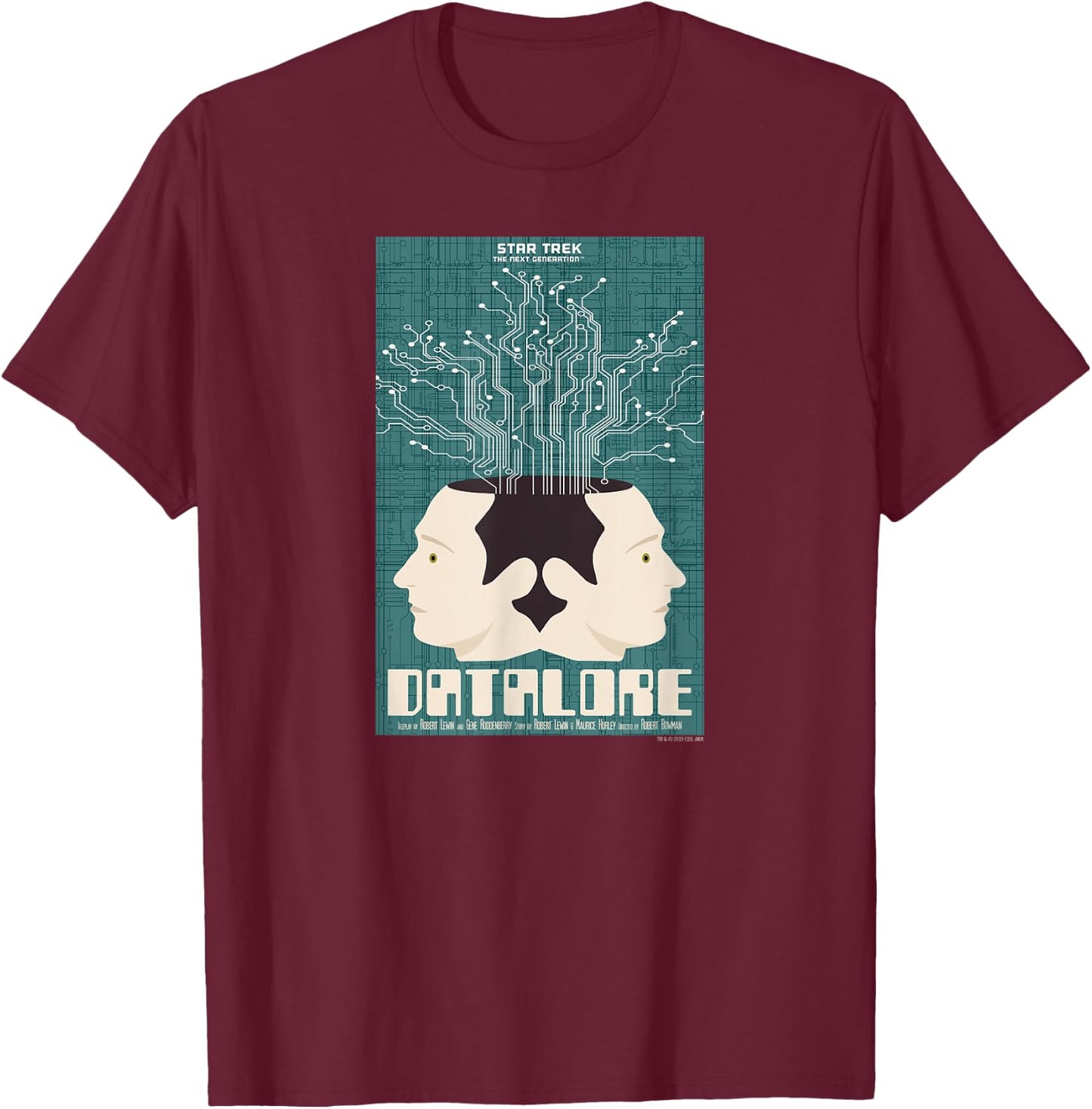 Star Trek: The Next Generation Juan Ortiz Datalore T-Shirt - T-Shirt | Maroon