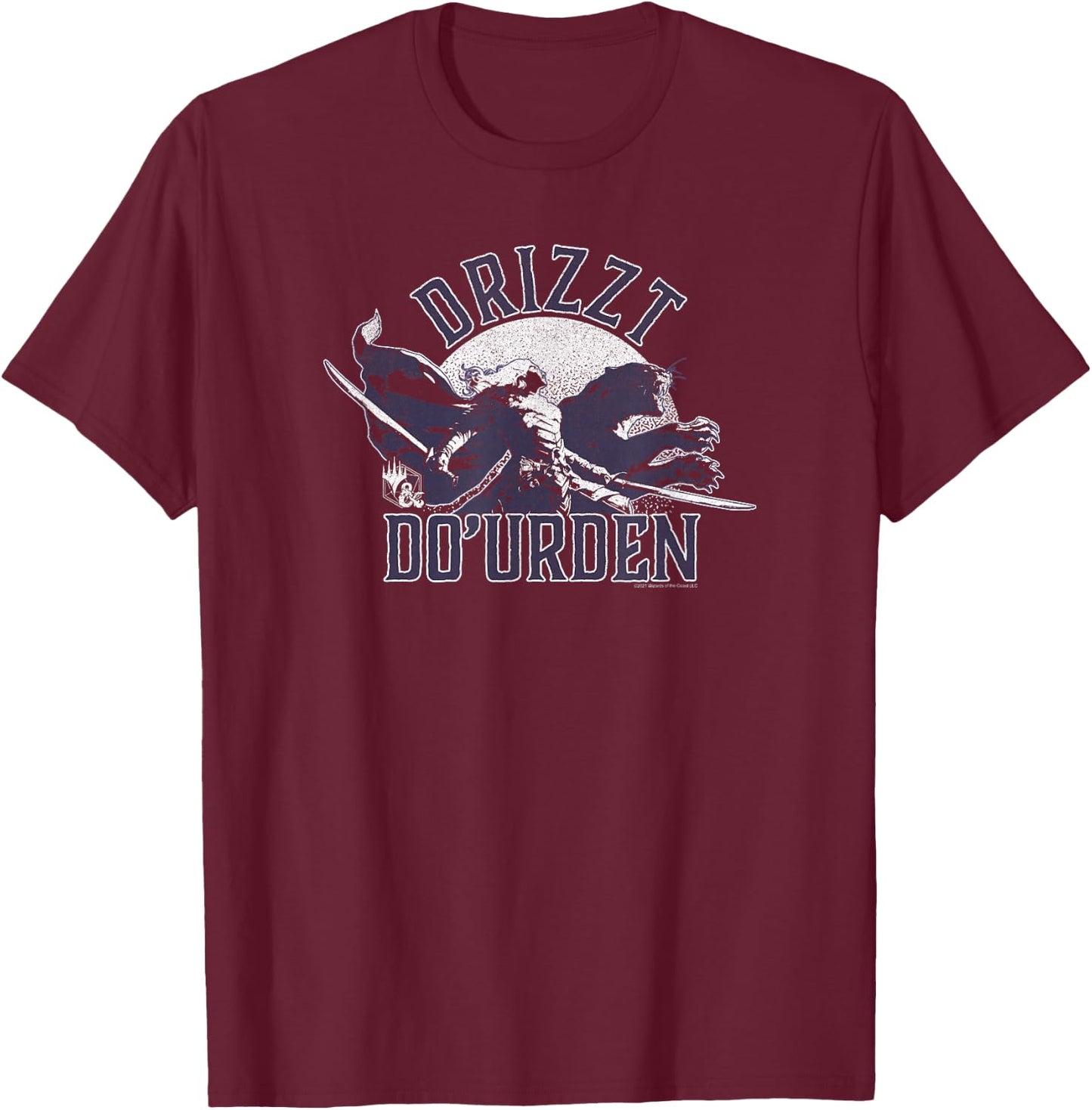 Magic: The Gathering Dungeons & Dragons Vintage Drizzt T-Shirt - T-Shirt | Maroon