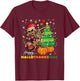 Happy Hallothanksmas Halloween Thanksgiving Christmas T-Shirt - T-Shirt | Maroon
