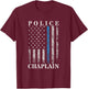 Police Chaplain American Flag USA Law Enforcement T-Shirt - T-Shirt | Maroon