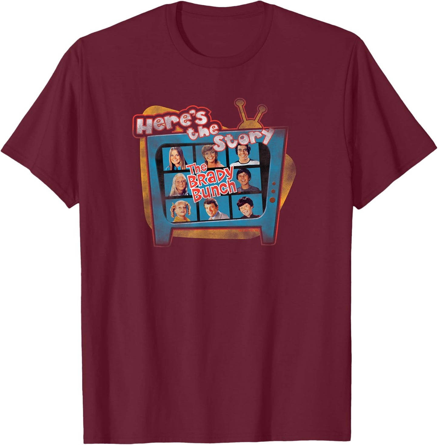 Brady Bunch Here's The Story T-Shirt - T-Shirt | Maroon