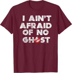 Ghostbusters I Ain't Afraid Distressed T-Shirt - T-Shirt | Maroon
