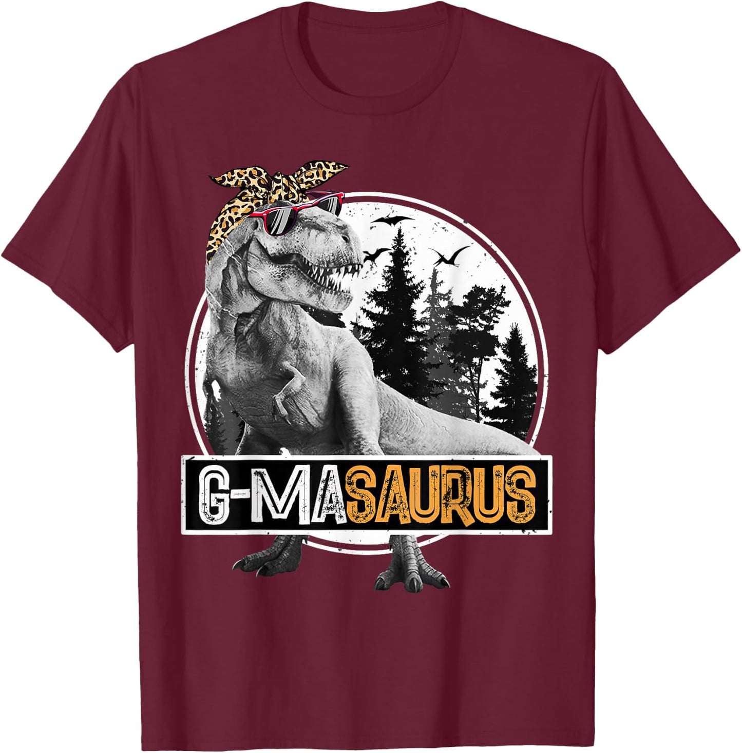 G-ma saurus T rex Dinosaur G-maSaurus Matching Family T-Shirt - T-Shirt | Maroon