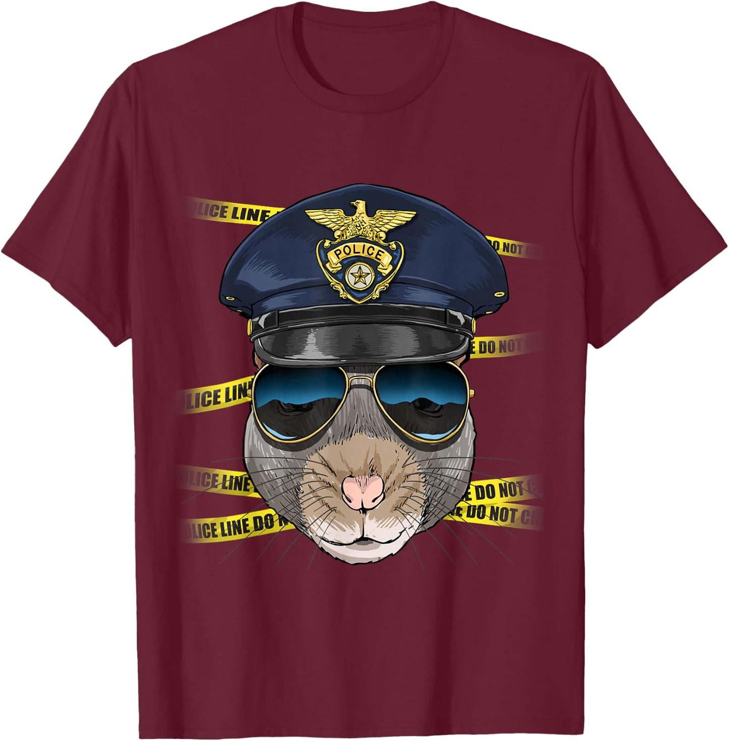 Rat Police Mouse Rat Rodent Lover T-Shirt - T-Shirt | Maroon