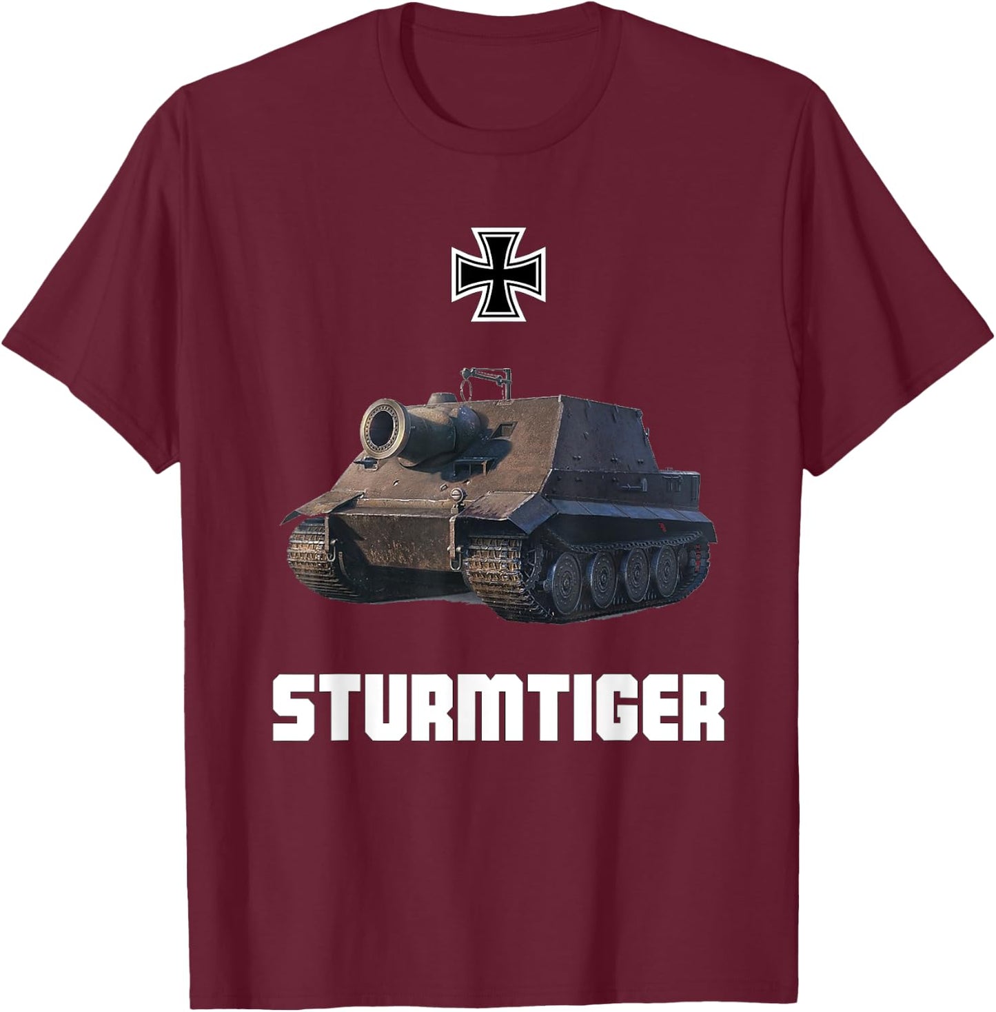 Sturmtiger German Heavy Tank WW2 Military Sturmmörser Tiger T-Shirt - T-Shirt | Maroon
