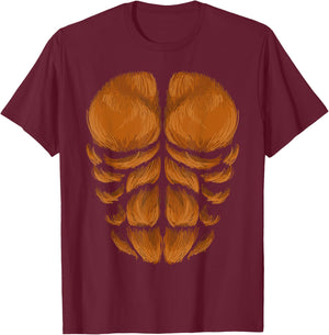 Bigfoot Chest Halloween Costume Hairy Monkey Sasquatch T-Shirt - T-Shirt | Maroon