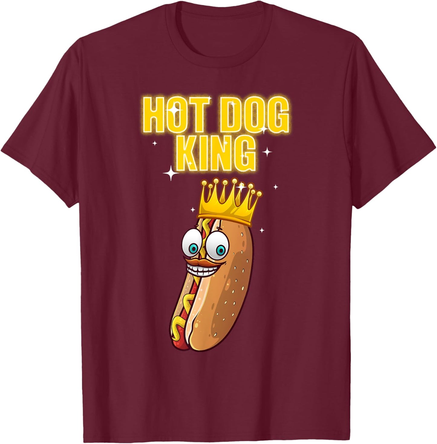 Funny Hot Dog Gift Weiner Frankfurter Accessories Cute Hot Dog Design Women Kids Food Hot Dog Lovers T-Shirt - T-Shirt | Maroon