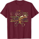 American Flag Motorcycle Apparel - Motorcycle T-Shirt - T-Shirt | Maroon