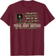 Vintage Proud Army Brother Camo American Flag Veteran Gift T-Shirt - T-Shirt | Maroon