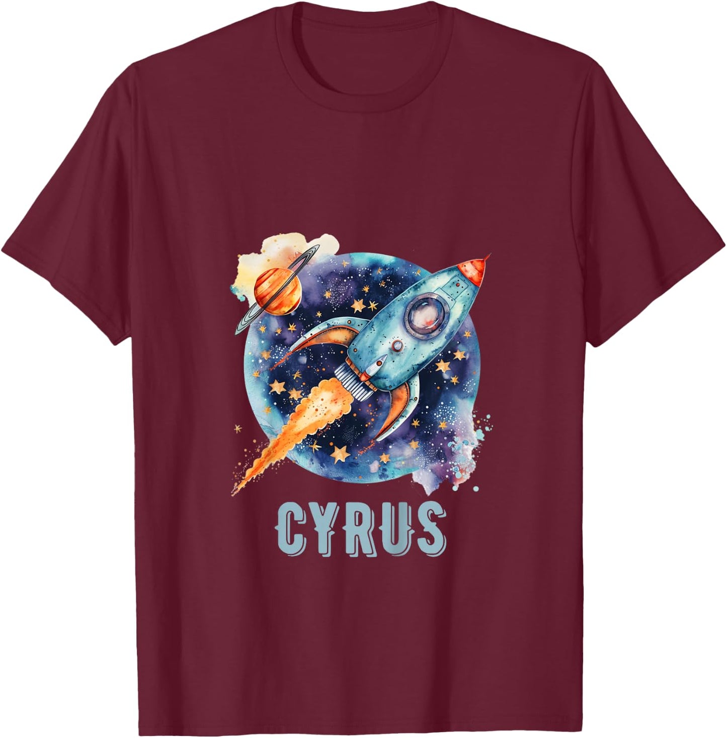 Kids CYRUS Name Baby Boy Nursery Room Theme Decor Gifts T-Shirt - T-Shirt | Maroon