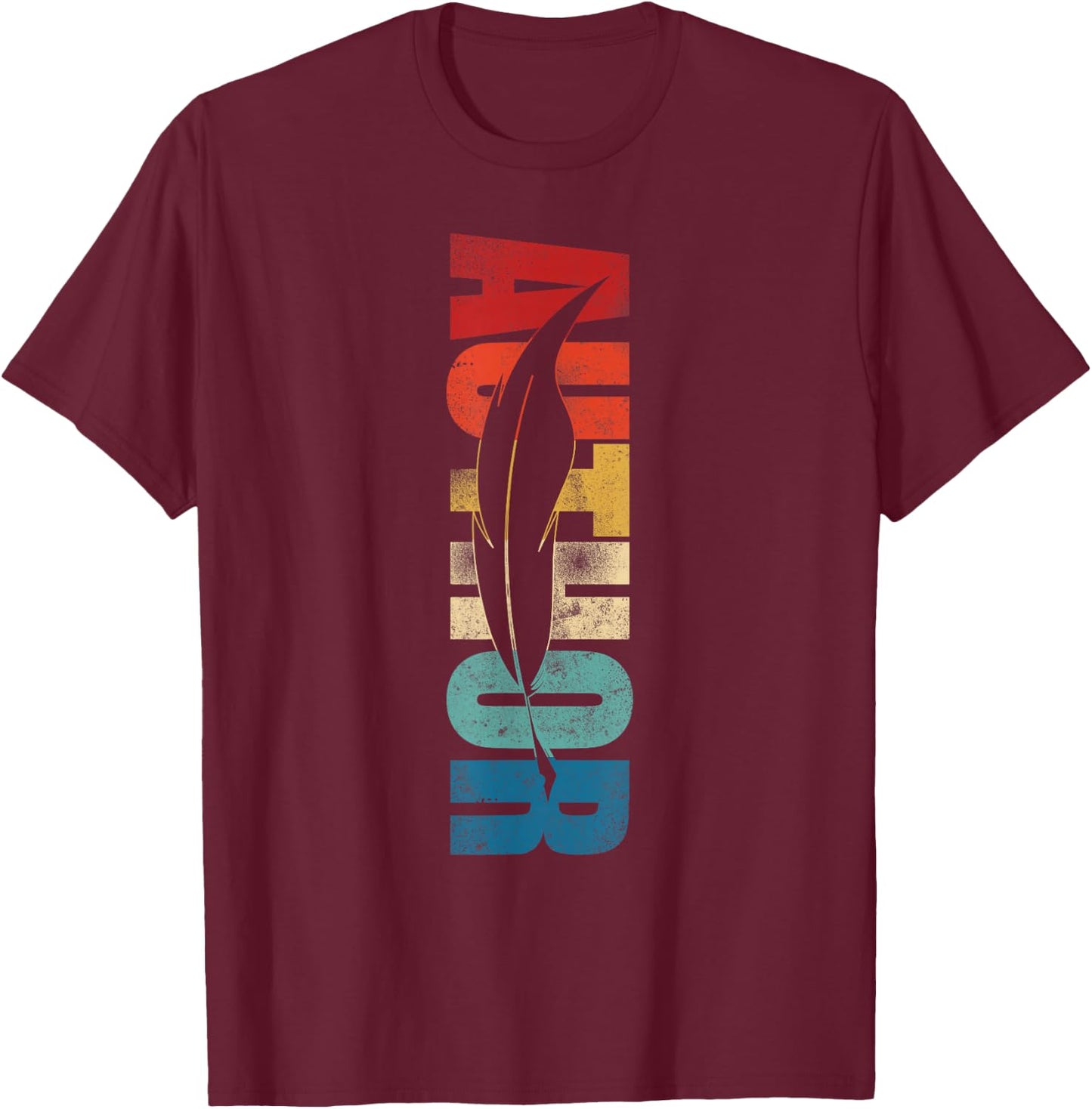 Writing Retro Vintage Novel Writer & Published Author T-Shirt - T-Shirt | Maroon