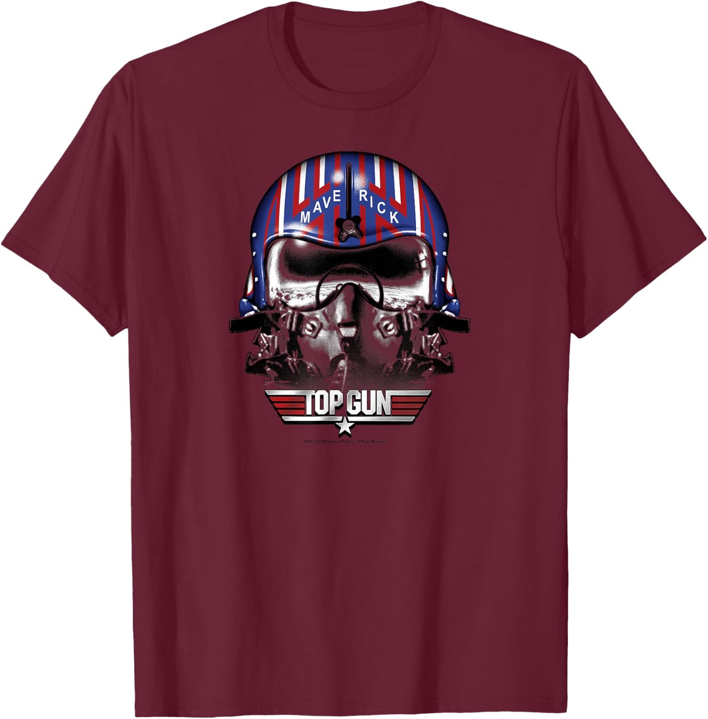 Top Gun Maverick Helmet T-Shirt - T-Shirt | Maroon