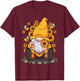 Funny Hippie Sunflower Gnome with Bee Flower Summer Men Women T-Shirt - T-Shirt | Maroon
