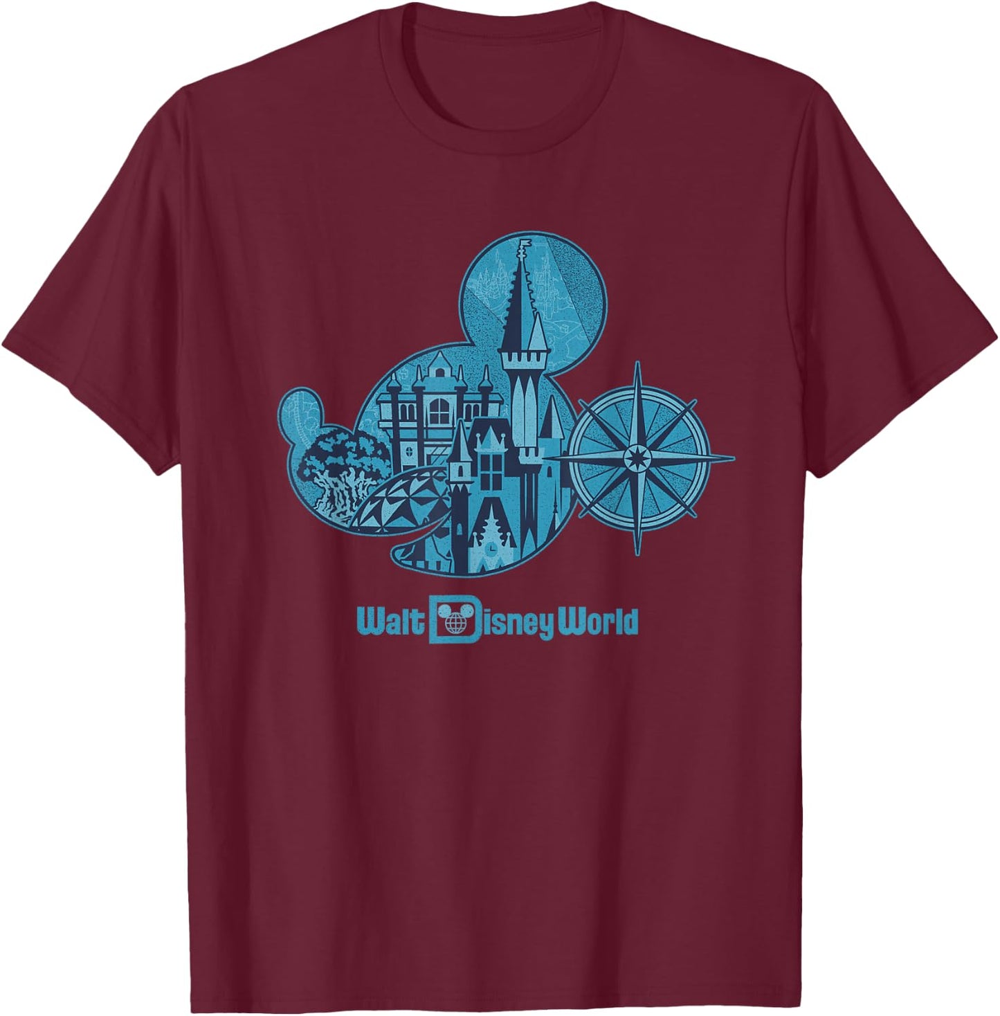 Walt Disney World 50th Anniversary Mickey Head Small T-Shirt - T-Shirt | Maroon