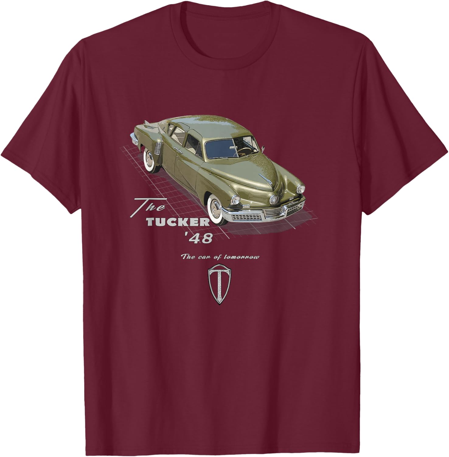 Tucker 48 American Classic Car Legend T-Shirt - T-Shirt | Maroon