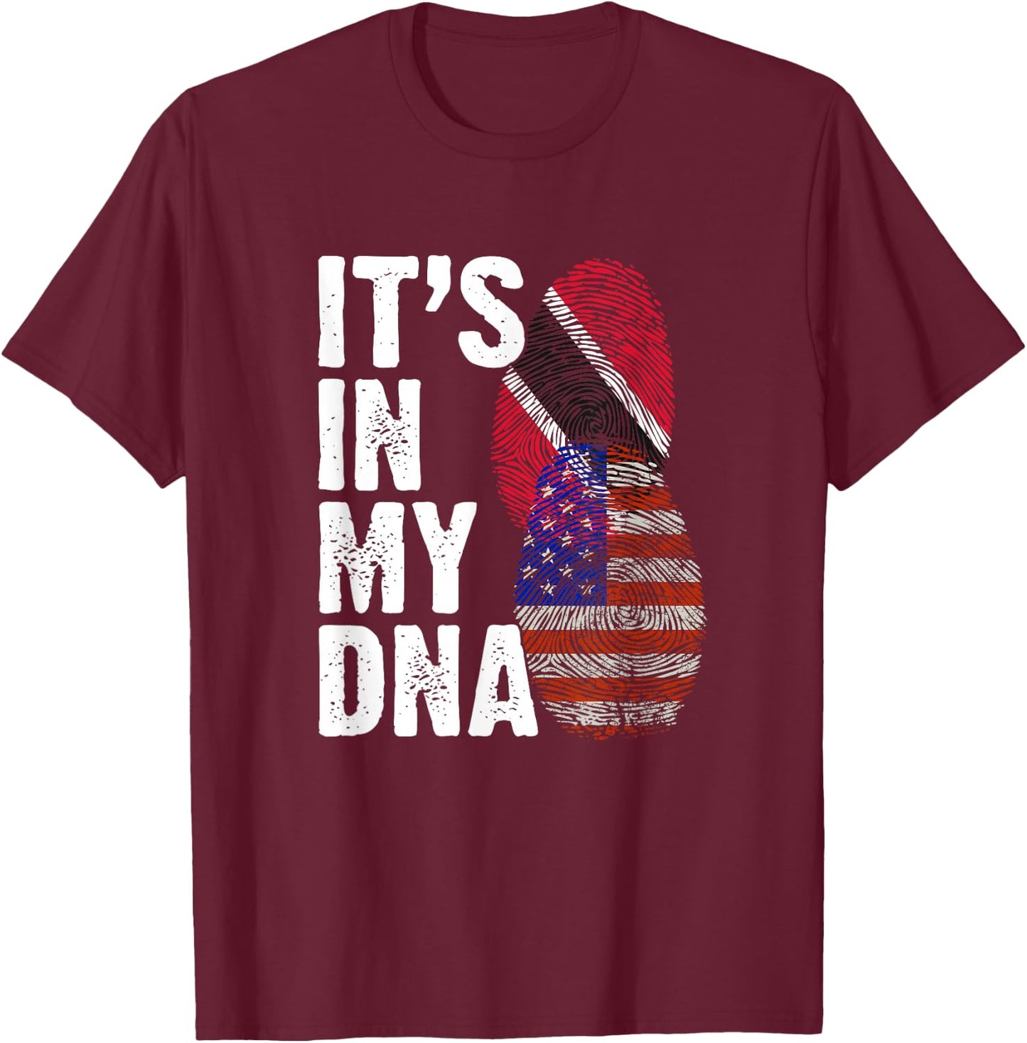 Trini American Flag Trinidadian Country Tobago Trinidad T-Shirt - T-Shirt | Maroon