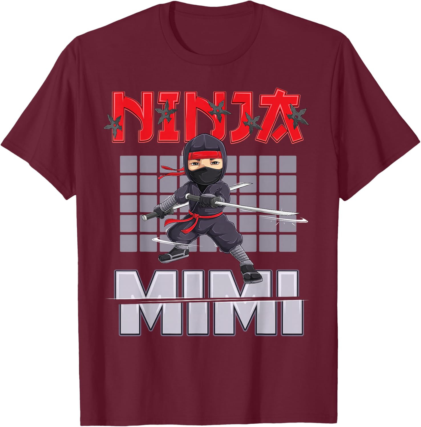 Mimi Ninja Birthday Party Ideas Birthday Ninja Mimi T-Shirt - T-Shirt | Maroon